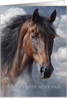 Sympathy for Loss of Horse Spirit with Beautiful Bay Horse and Clouds card