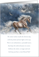Winter Solstice Yule Blessing Poem Horse and Crescent Moon card