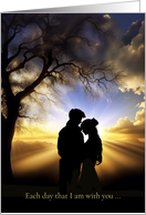 Birthday Romance Love Happy Birthday with Couple in Beautiful Sunset card