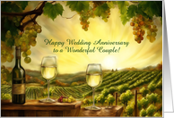 Wedding Anniversary with Wine General Happy Anniversary Custom Text card