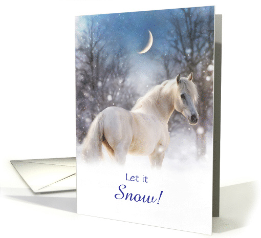 Christmas Holiday Horse in the Snow Pretty with Crescent... (1793518)