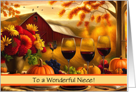 Thanksgiving for Niece Pretty Country Scene Funny Custom Text card