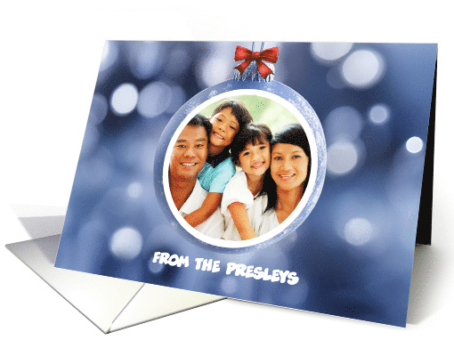 Happy Holidays Custom Photo Cute Christmas Ornament From Family card