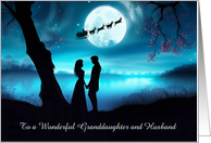 Granddaughter and Husband Christmas Holiday Santa Sleigh Custom card