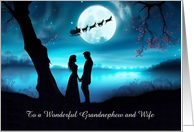 Grandnephew and Wife Cute Couple in Moonlight Christmas Custom card