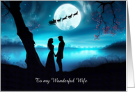 Wife Christmas Happy Holidays with Couple Holding Hands Custom card