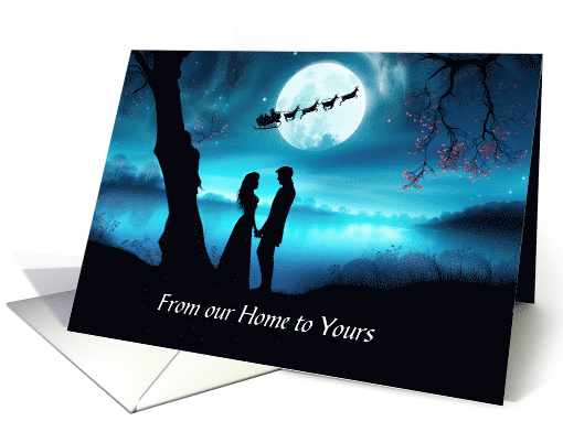 From Our Home to Yours Cute and Customizable Santa Couple card
