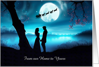 From Our Home to Yours Cute and Customizable Santa Couple card