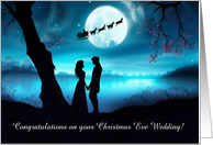 Wedding Marriage on Christmas Eve Holiday Cute and Customizable card