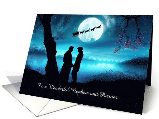 Nephew and Partner Christmas Happy Holidays Custom Text card (1800414)