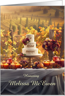 Autumn Fall Bridal Shower Invitations Vineyard Flowers Customizable card