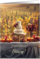 Autumn Fall Bridal Shower in Vineyard with Candles Cake Customizable card