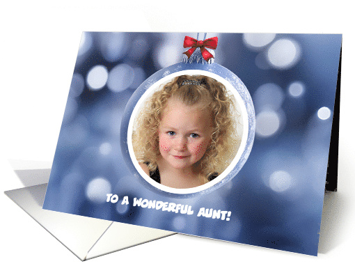 Aunt Christmas Custom Photo with Silver Ornament Pretty... (1800690)