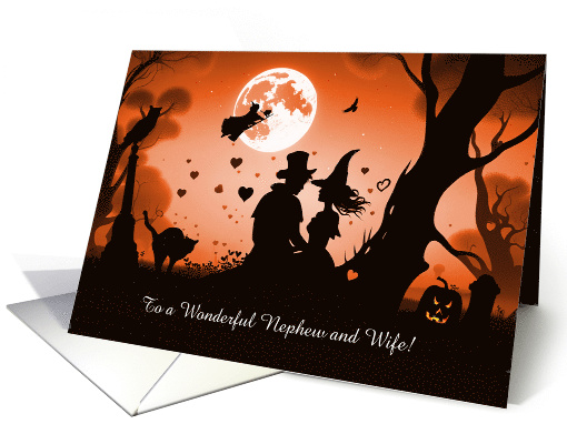 Nephew and Wife Happy Halloween Cute Couple Customizable card