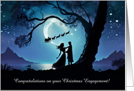 Congratulations Christmas Holiday Engagement with Couple Custom Text card