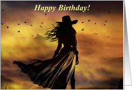 Happy Birthday for Her Country Western Strong Beautiful Timeless card