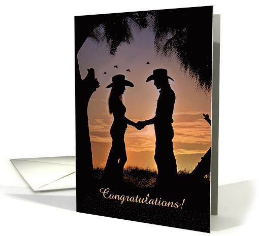 Engagement Congratulations Country Western Cowboy Cowgirl Custom card
