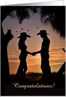 Engagement Congratulations Country Western Cowboy Cowgirl Custom card