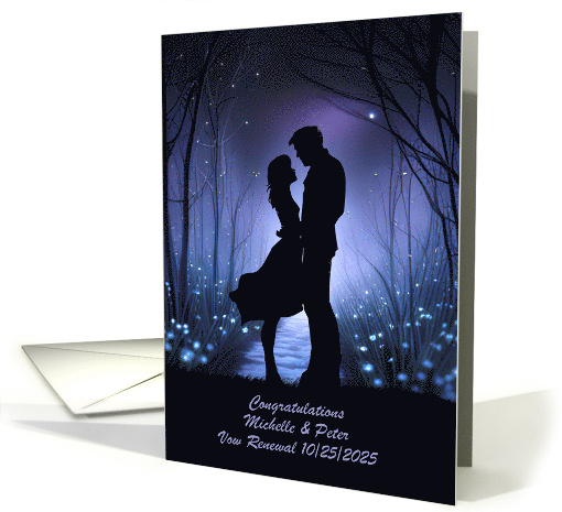 Congratulations Vow Renewal Custom Text With Silhouetted Couple card
