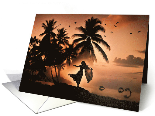 Friend Hello Aloha Tropical Paradise Palm Trees Sunset... (1803110)