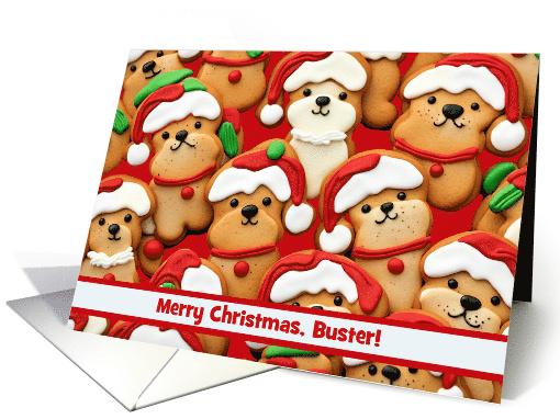 Custom Name for Dog Christmas Holiday Cookies Funny card (1803250)