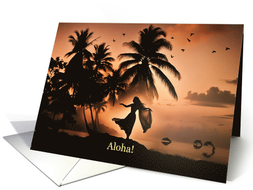 Aloha Tropical Island Hello with Palm Trees Beach... (1803258)