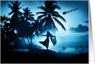 Hawaiian Christmas Holiday Seasons Greetings with Island Dancer card