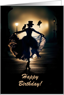 Birthday Steampunk with Raven and Owl Timeless Spirit Dancing Custom card