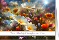 Daughter in Law Beautiful Flowers Happy Birthday Customizable card