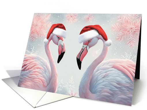 Florida Seasons Greeting Christmas Holiday Card Flamingos... (1804760)