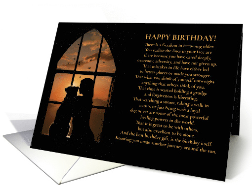 Birthday Getting Older Benefits with Woman and Dog in... (1804952)