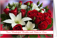 Brother and Sister in Law Happy Valentines Day with Roses Custom card