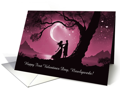 First Valentines Day Newly Wed Cute Couple Hearts Custom Text card