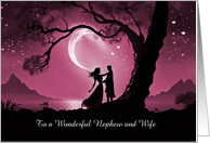 Nephew and Wife Valentines Day with Romantic Couple Custom Text card