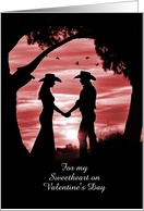 Valentines Day Sweetheart Country Western with Customizable Text card