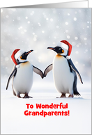 Grandparents Happy Holidays Christmas with Penguins Custom card