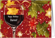 Christmas Holiday Custom Name Wine Humor card