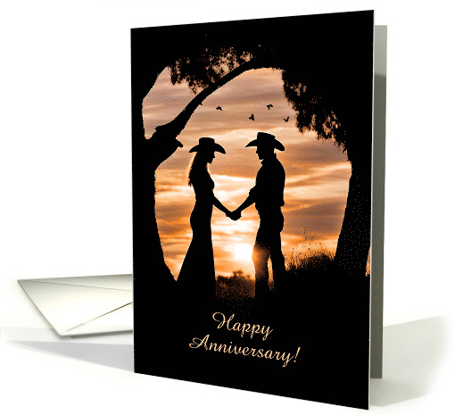 Anniversary Country Western Cowboy Cowgirl Customizable card (1808156)