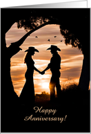Anniversary Country Western Cowboy Cowgirl Customizable card