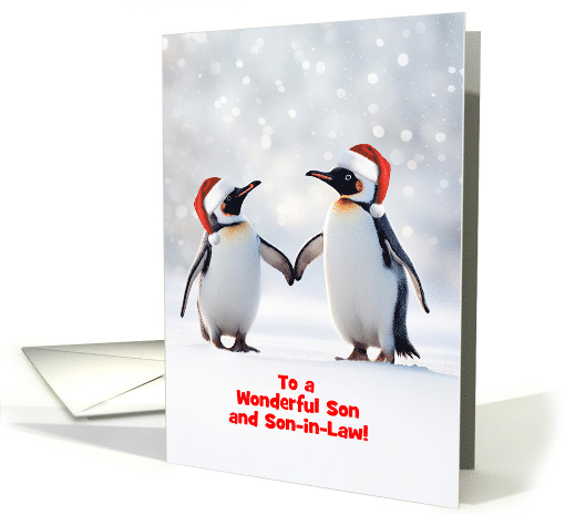 Son and Son in Law Cute Christmas Holiday with Penguins... (1808230)