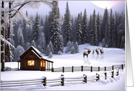 Seasons Greetings Christmas Holiday from Our Home to Yours Cabin card