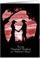 Husband Happy Valentines Day Country Western Custom Text card