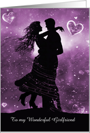 Girlfriend I Love You Romantic Couple Dancing Hearts Custom card