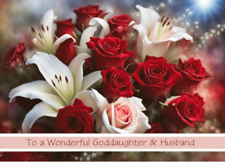 Goddaughter and Husband Happy Anniversary Custom Cover Text