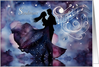 Love Romance Soulmate Musical Notes and Dancing Passionate card