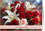 Ex Wife Happy Birthday with Roses and Flowers Personalize Custom card