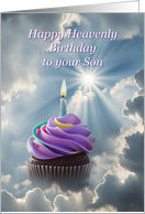 Son Birthday Remembrance Heavenly Birthday with Cupcake Clouds card