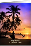 Friend Happy Birthday Beautiful Tropical Paradise Whale Beach Custom card