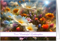 Goddaughter Happy Birthday Pretty Flowers Customizable Cover card