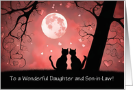 Daughter and Son In Law Happy Valentines Day with Cats Cute card